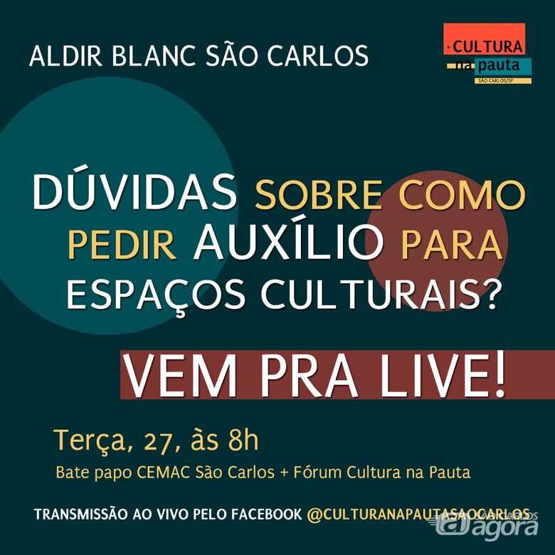 Fórum Cultura na Pauta e Cemac realizam “live” tira dúvidas nesta terça-feira - Crédito: Divulgação