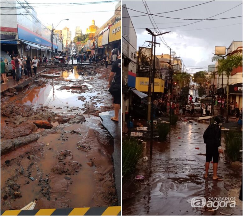 Chuva causou grandes danos na região central - Crédito: Redes sociais