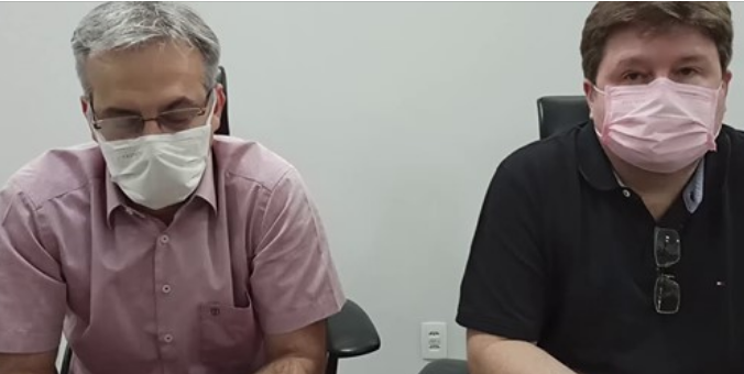 Presidente da Unimed, Daniel Canedo e o vice-presidente, Ivan Linjardi -