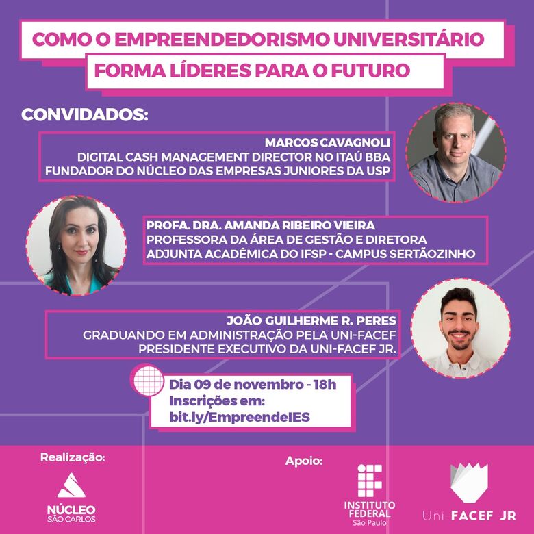 Evento gratuito organizado por Núcleo de Empresas Juniores da região busca promover o empreendedorismo universitário - 