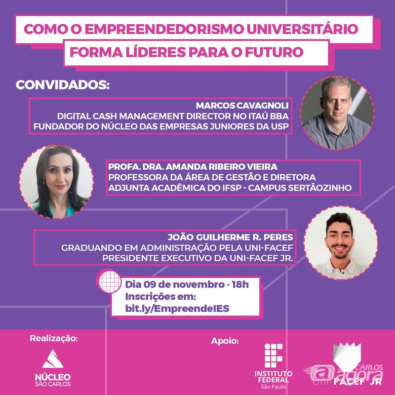 Evento gratuito organizado por Núcleo de Empresas Juniores da região busca promover o empreendedorismo universitário - 