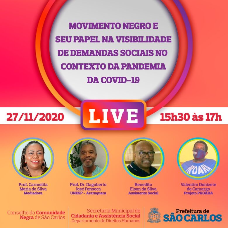 Movimento Negro e seu Papel na Visibilidade de Demandas Sociais no Contexto da Pandemia é tema de live - Crédito: Divulgação