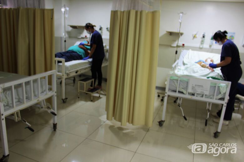 Pacientes sendo atendidos na Sala Verde do Pronto-Socorro da Santa Casa - Crédito: Divulgação