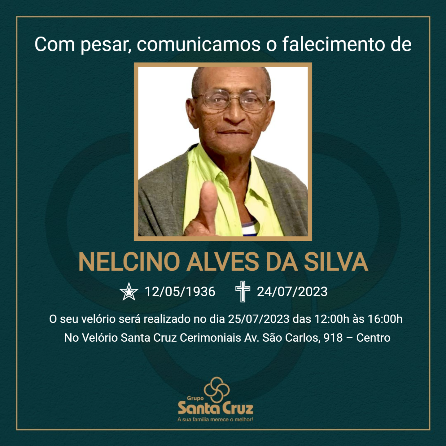 São Carlos Clube - Nota de Falecimento É com grande pesar, que o São Carlos  Clube, comunica o falecimento do associado Adilton Del Nero, exímio jogador  do Interamigos. O SCC presta condolências