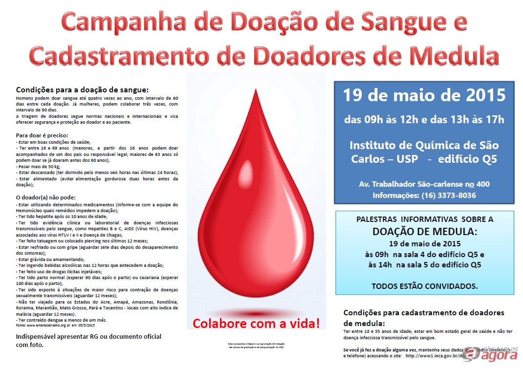 Campanha De Doação De Sangue E Cadastramento De Doadores De Medula óssea Acontece Na Próxima 8641